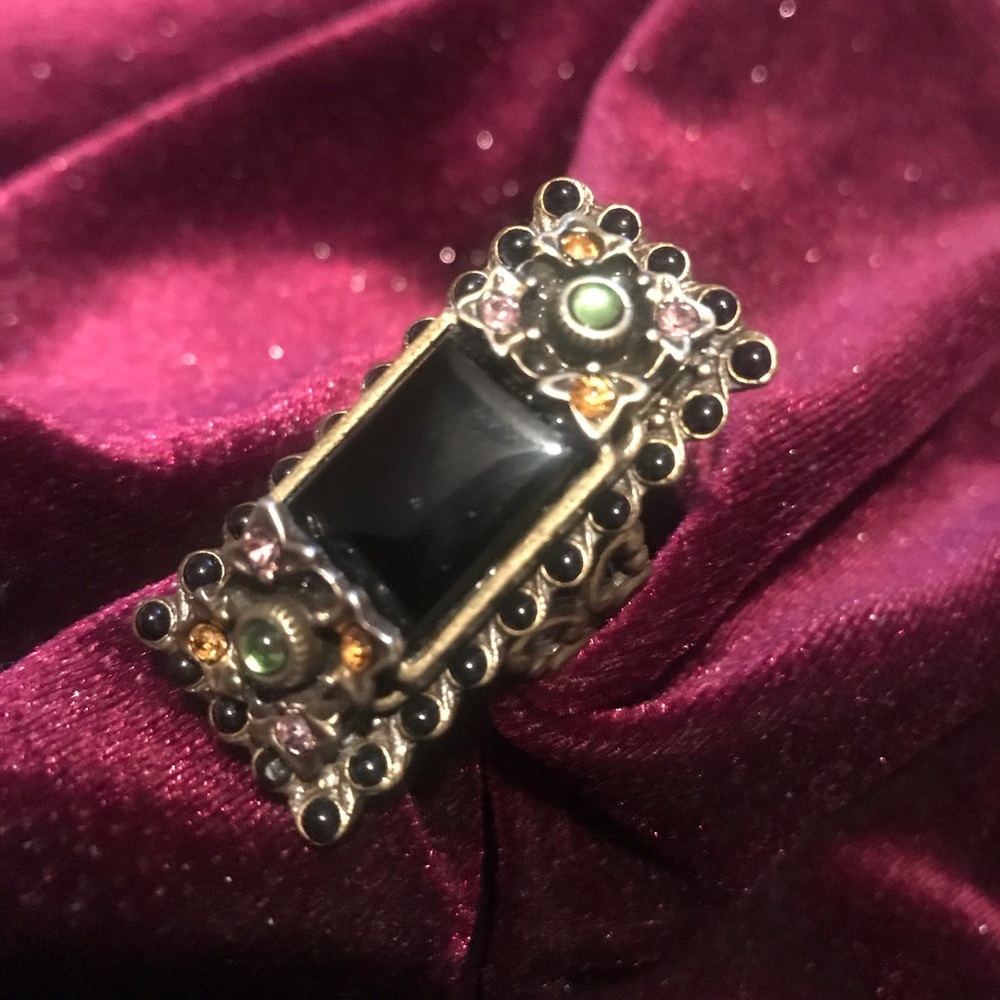 Olli Pop Brass & Onyx Statement Ring - image 5